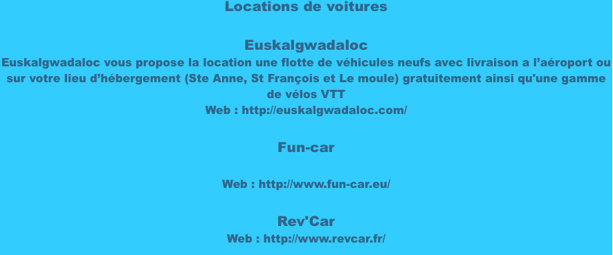 Locations de voitures